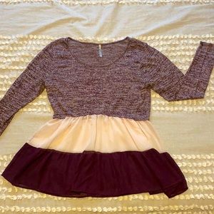 Purple and White Ruffle shirt